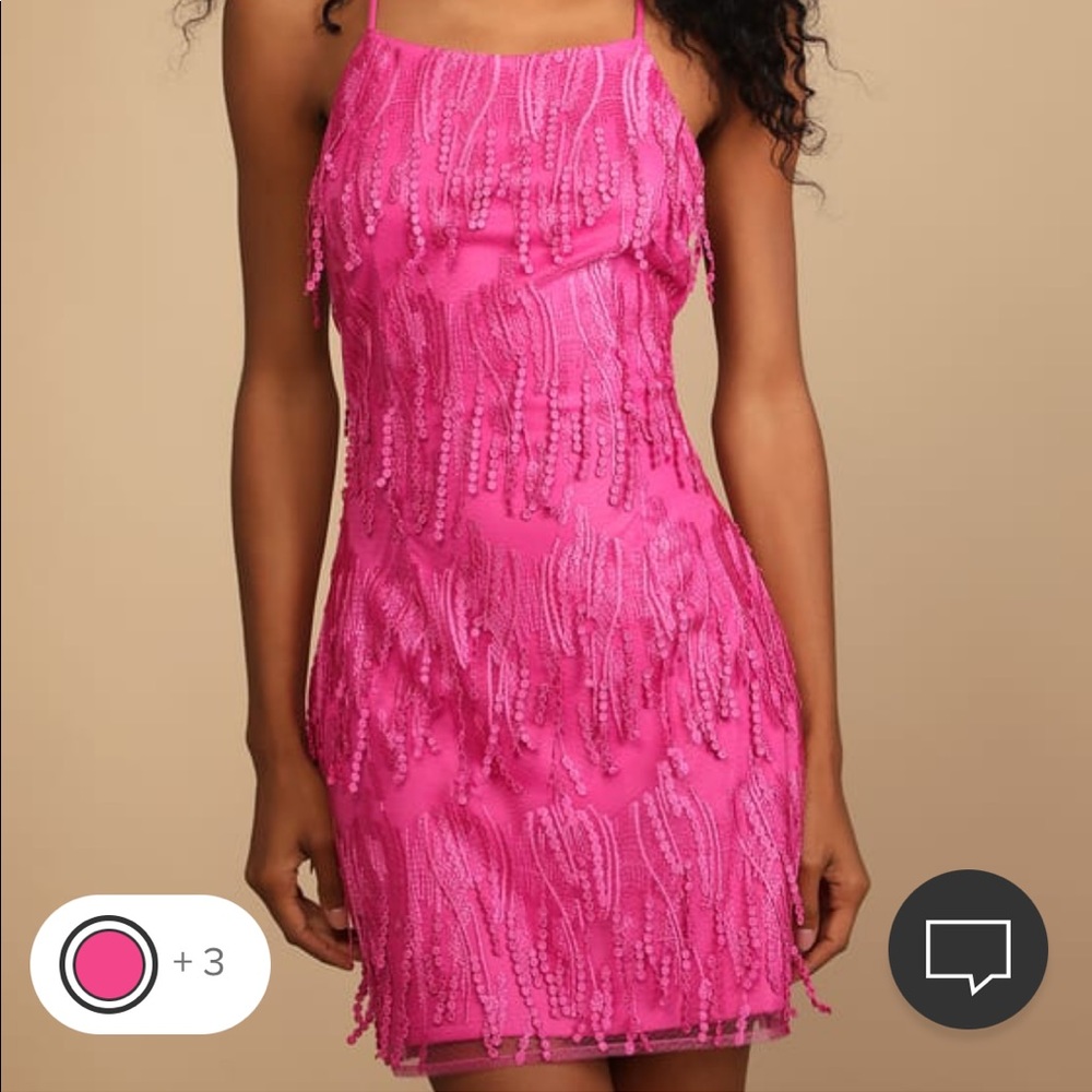 Lulus’s size Small bright pink fringe dress